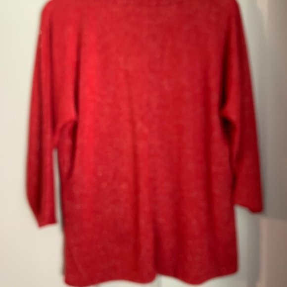 Adrienne Vittadini, Embelished Spring Time Sweater in Red, Women's L - Picture 6 of 8
